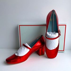 Frances Valentine Red Leather Heels